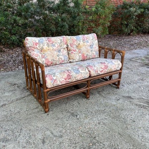 1970’s Rattan bentwood loveseat