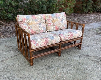 1970’s Rattan bentwood loveseat