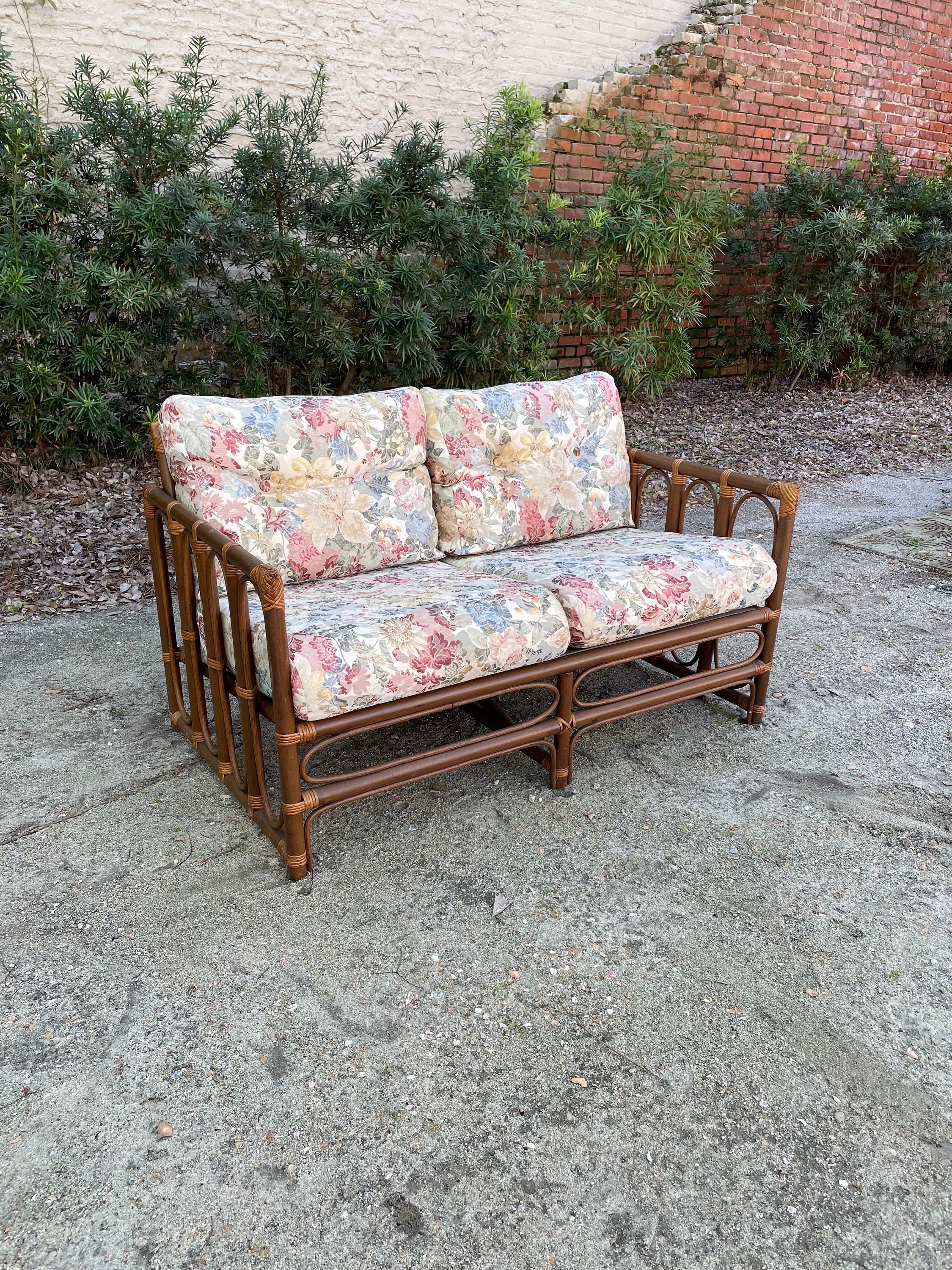 Vintage Rattan Couch - Etsy