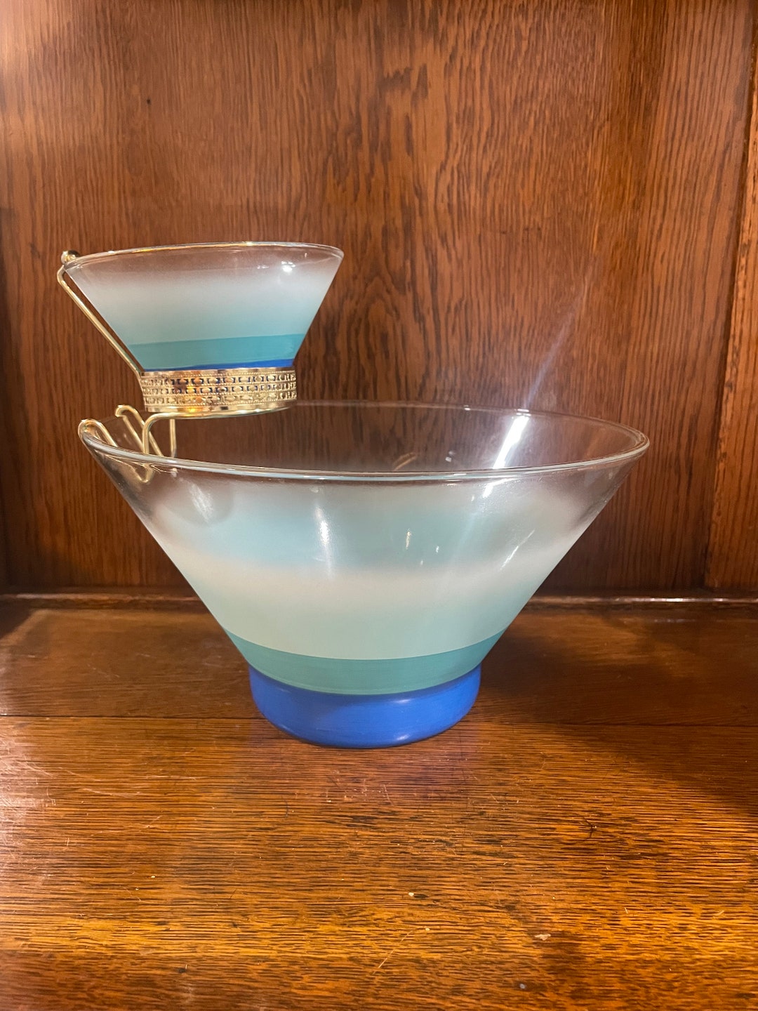 Mid Century Blendo West Virginia Glass Chip and Dip Set Etsy