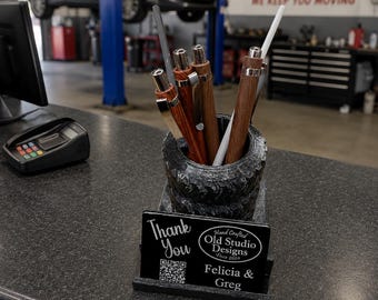 3D Printed Tire Pen & Business Card Holder: Automotive Desk Organizer