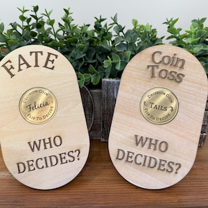 Brass Decision Coin – Fun Coin Toss Game with Magnetic Display Holder
