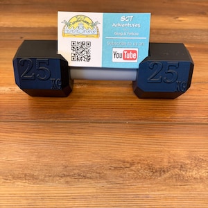 Dumbbell Business Card Holder – Fitness Professional, Weightlifting and Gym Enthusiast-Themed Desk Accessory