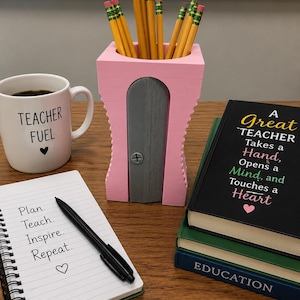 Big Pencil Sharpener Pen Holder: 3D Printed Desk Organizer