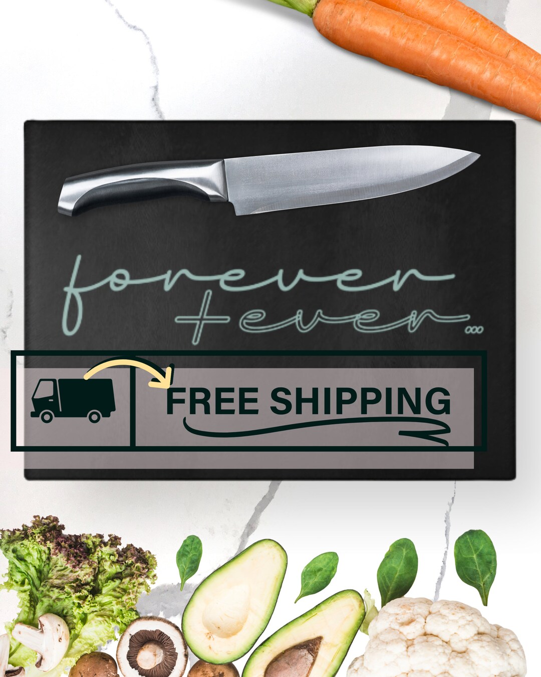 Forever Ever Black Glass Cutting Board Etsy