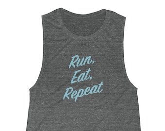 Distance Running Tank Top | Ultramarathon Shirt | Trail Running, Mountain Running Theme | Women's Flowy Scoop Muscle Tank