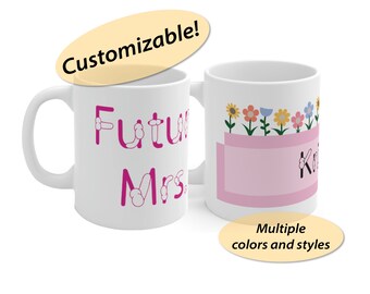Custom Penis Font Ceramic Mug | Multiple Accent Color Options