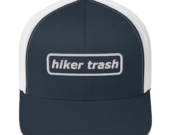 Hiker Trash Trucker Cap | Thru Hiker Trucker Hat | Mesh Back Hiking Hat |