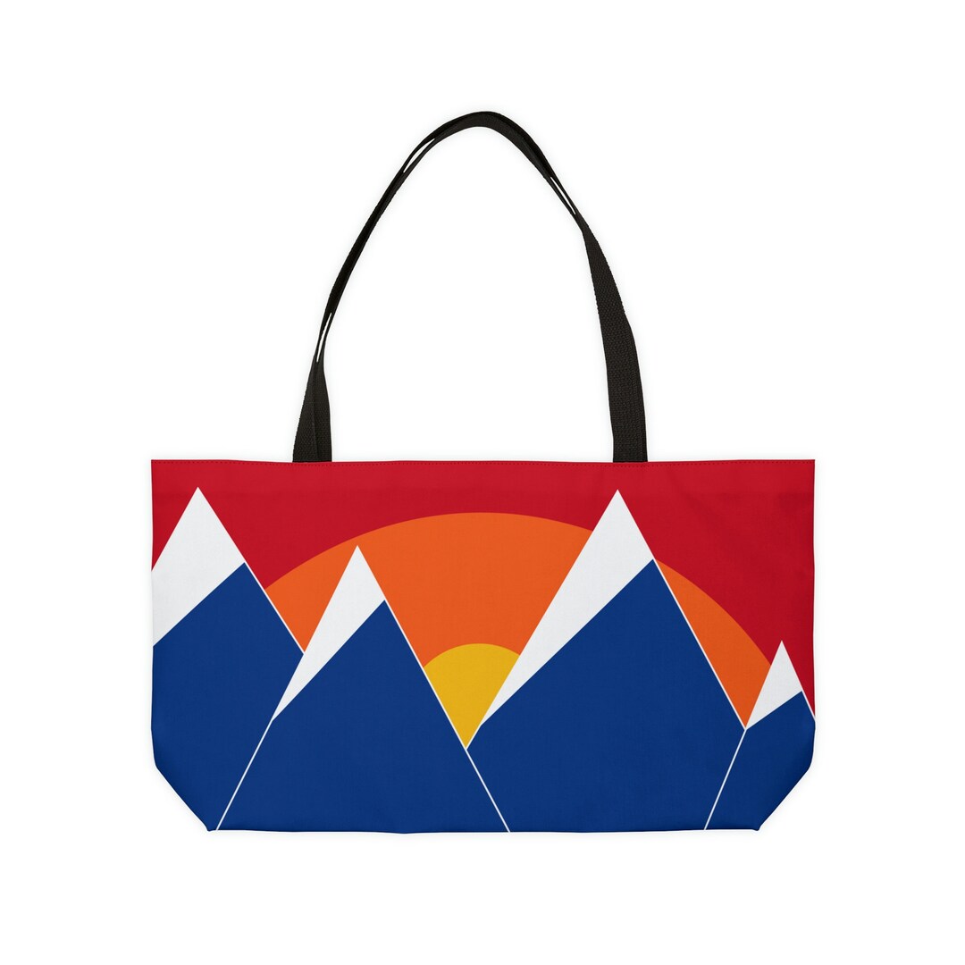 Mountain Pattern Print Leather Tote Bag main image 1