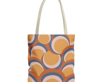 Geometric Circle Design Tote Bag | Unique Funky Tote Bag | Three Sizes