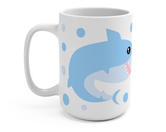15oz Cute Shark Mug | Kawaii Inspired Animal Mugs