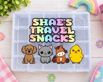 Personalized Travel Snack Box: 20-Compartment Picnic Container