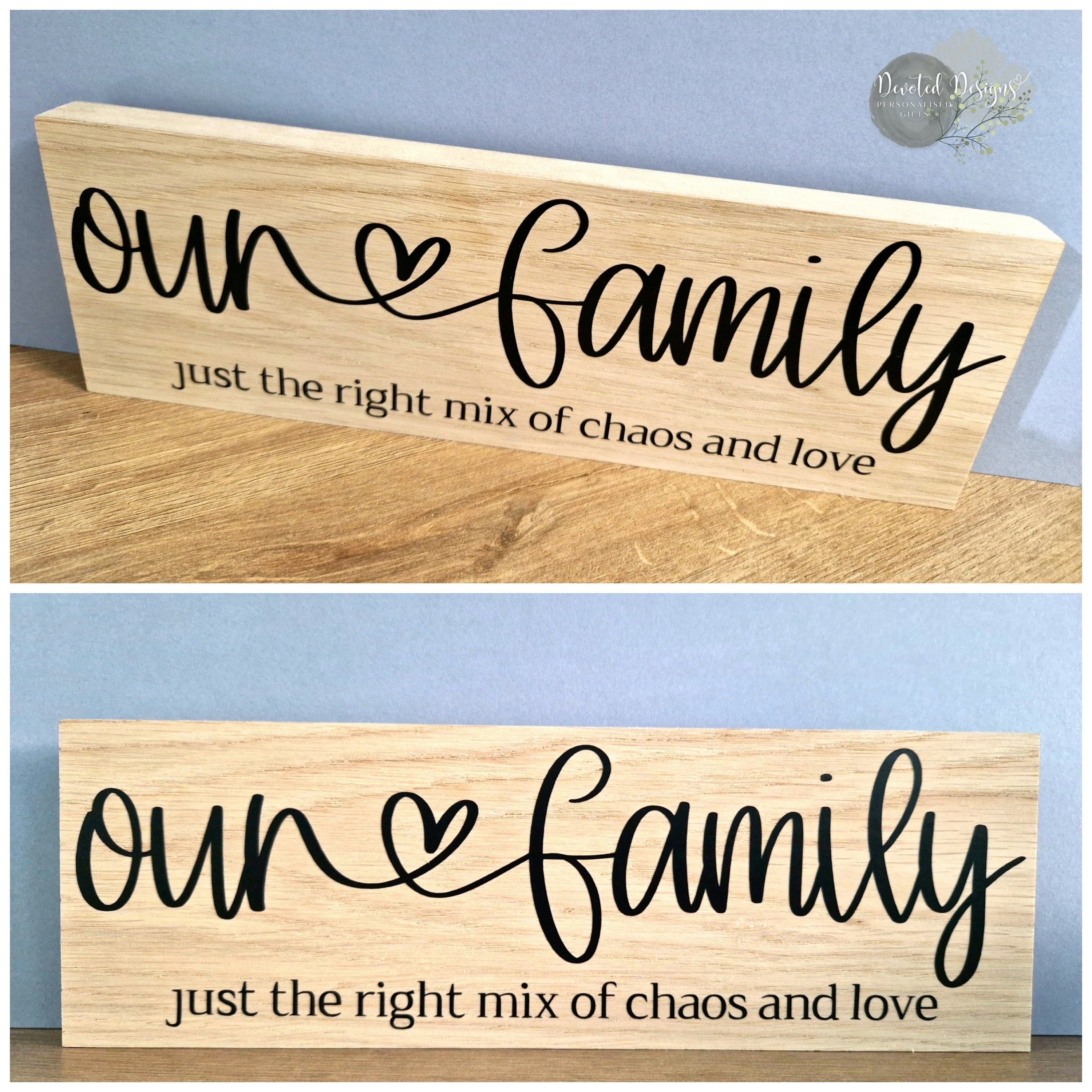 Family plaque, freestanding, gift, family, loved ones, personalised, wooden