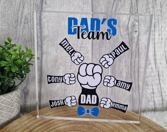 Personalized Family Fist Bump Plaque, Father's Day Gift