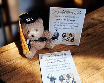 Personalized Graduation Plush Bear, Keepsake Gift