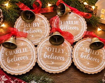 Personalized Believe Bell,  Santa Gift, Stocking Filler