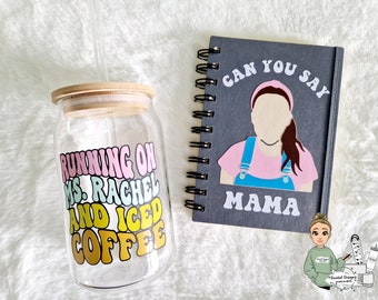 Personalized Ms. Rachel A6 Notebook & Bamboo Lid Glass Jar