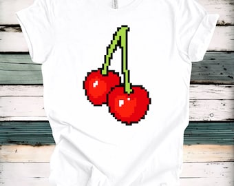 Pixel Art Cherries T-Shirt | UNISEX