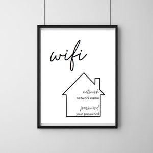 Wifi Password Sign, Editable Wifi Sign, Wifi Sign Template, Printable Wifi Sign