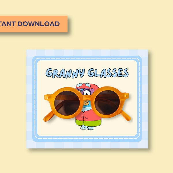 Granny Glasses Bluey Etsy Canada