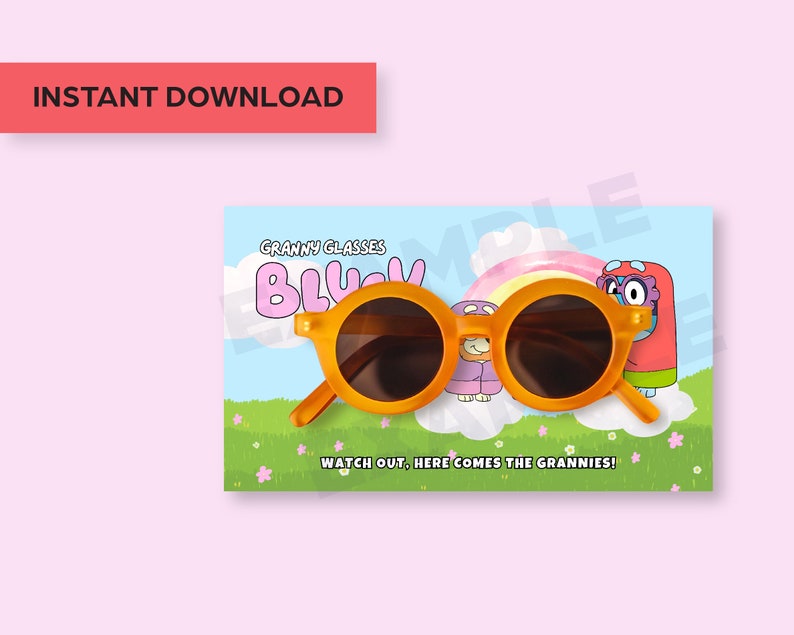 Bluey Party Favors Bluey Granny Glasses Printable Granny - Etsy UK
