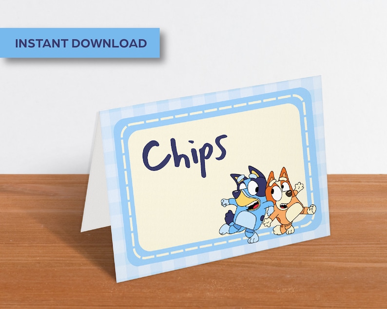 Bluey Food Tent Labels Printable Bluey Food Tent Labels Etsy New Zealand