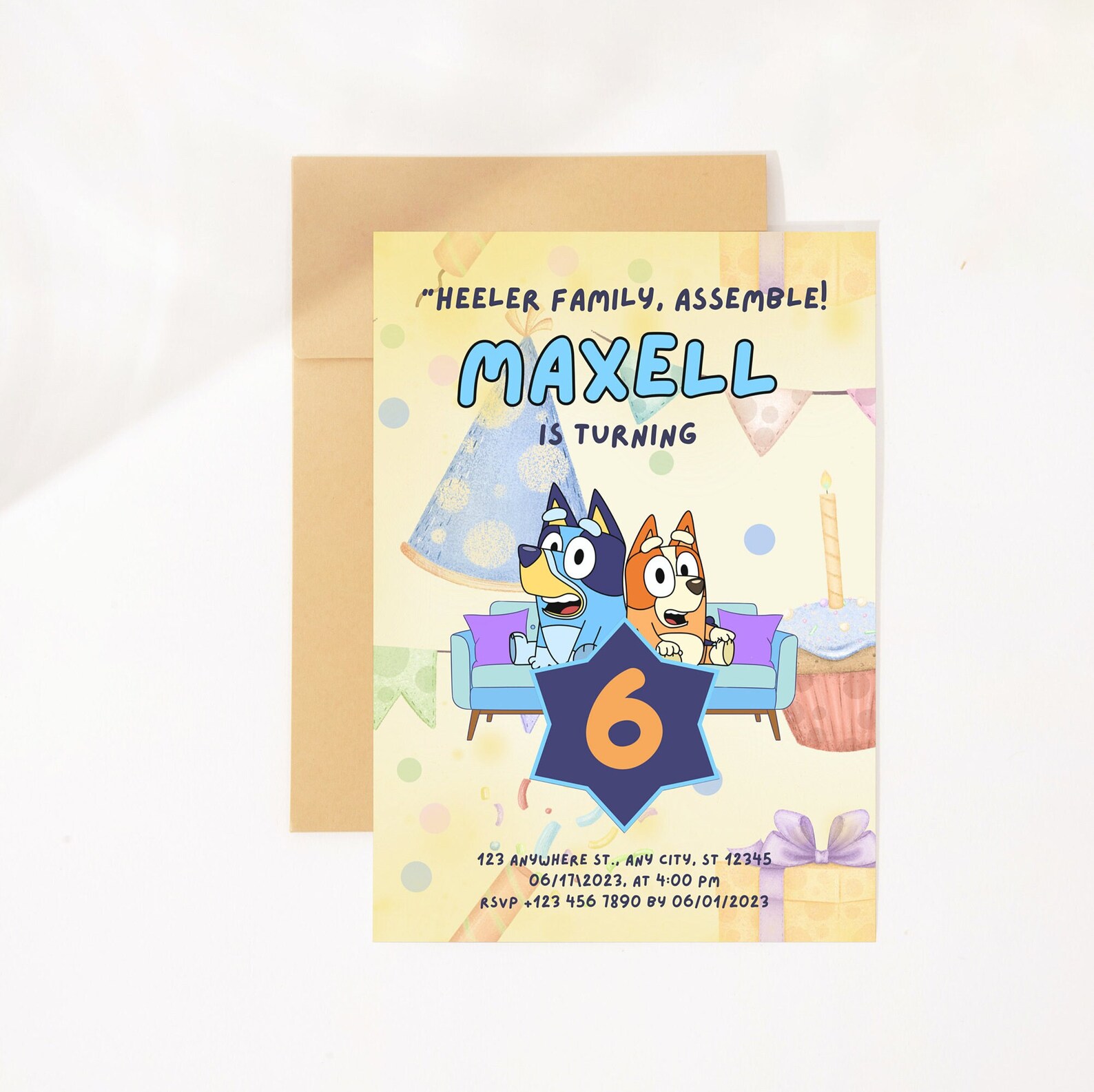 Bluey Birthday Invitation Printable Bluey Birthday Etsy