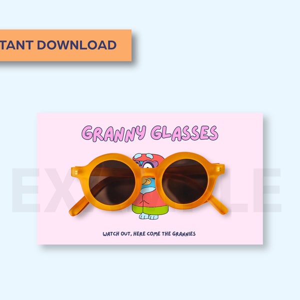 Bluey Granny Glasses Print Etsy