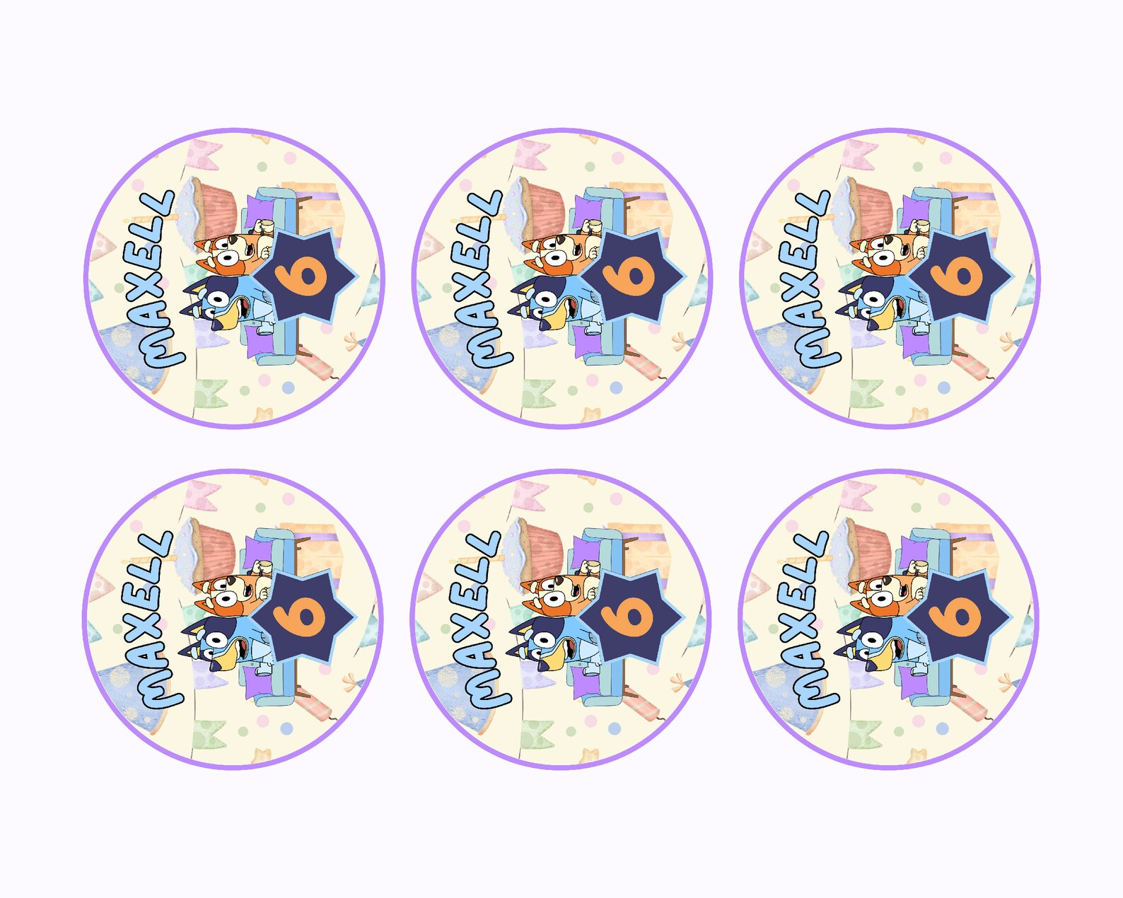 Bluey Cupcake Toppers Printable Bluey Cupcake Toppers Etsy