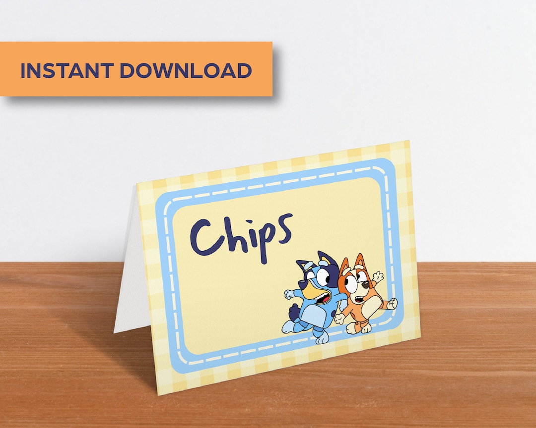 Bluey Food Tent Labels Printable Bluey Food Tent Labels Etsy