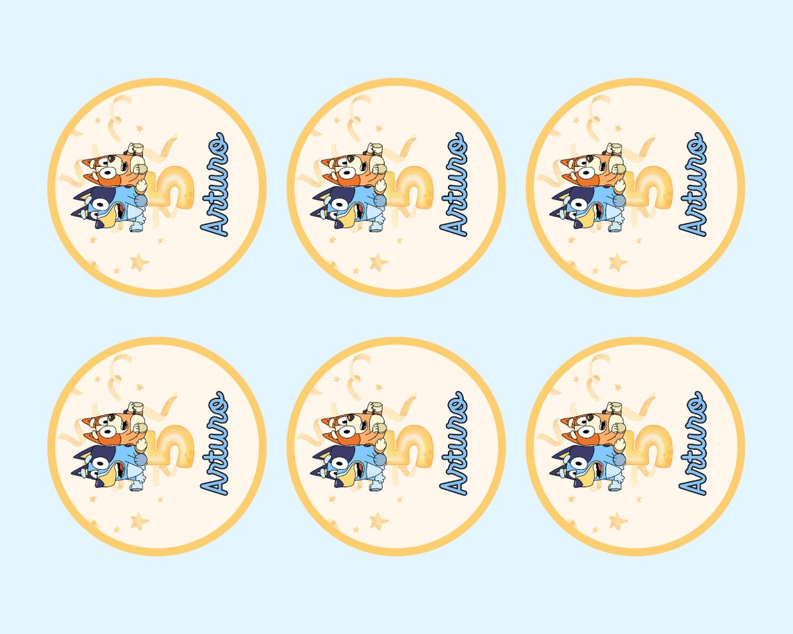 Bluey Cupcake Toppers Printable Bluey Cupcake Toppers - Etsy