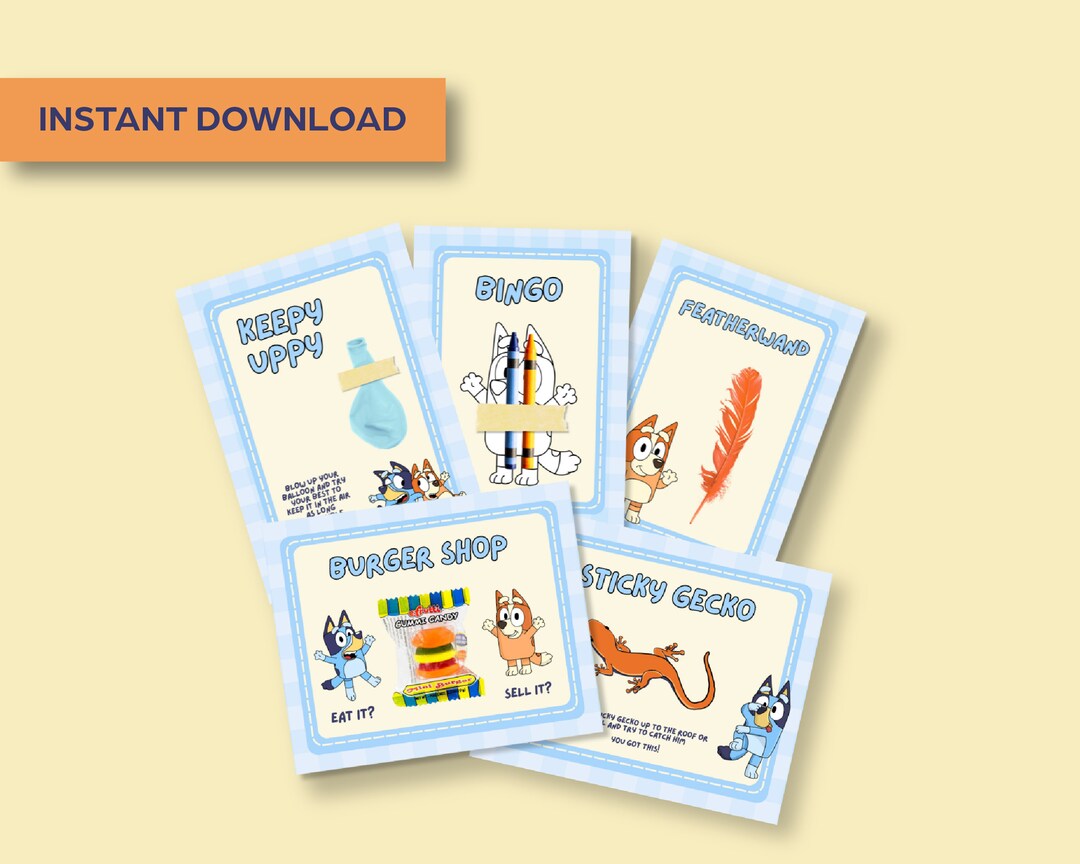 Bluey Party Favors Printable Bluey Favors Bluey Keepy Uppy - Etsy