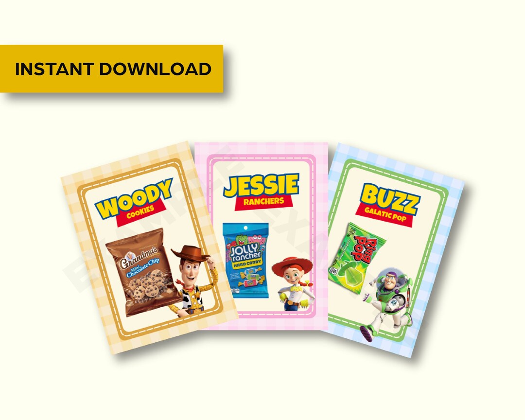 Toy Story Party Favors Printable Toy Story Treat Bags Woody Etsy