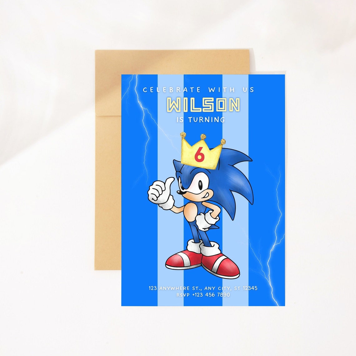 Sonic Birthday Invitation Birthday Invite Sonic Invitation Etsy