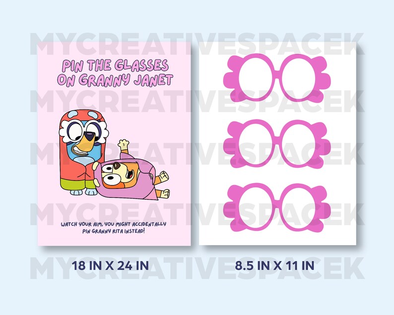Bluey Party Favors Printable Bluey Favors Bluey Pin the - Etsy