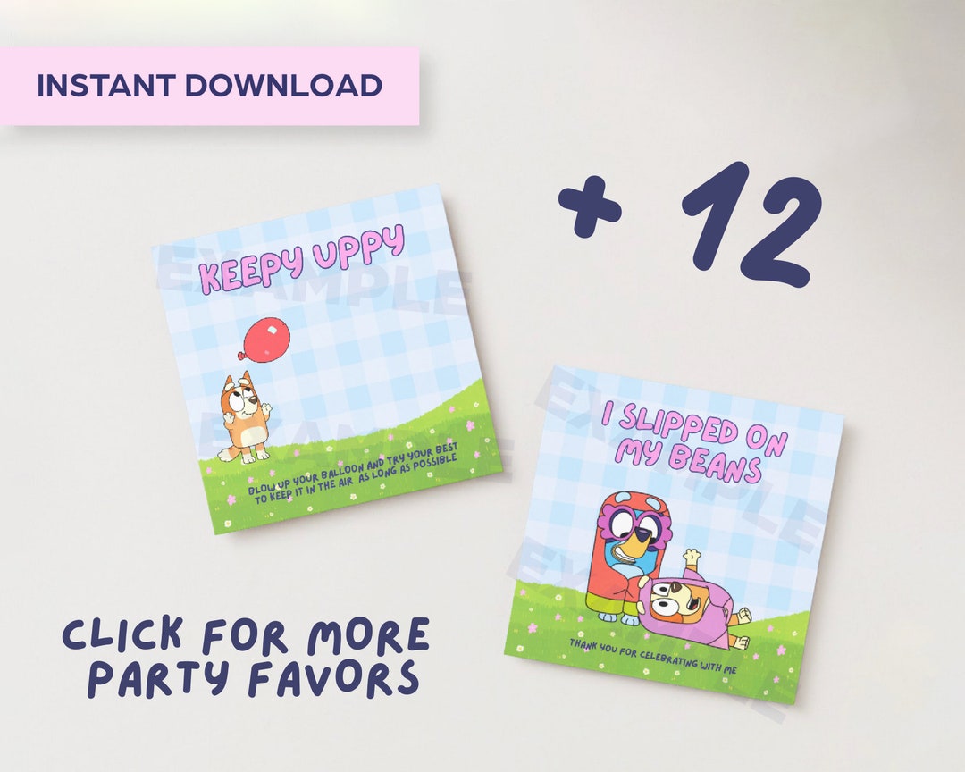 Bluey Party Favors Instant Download Printable Blue Bluey - Etsy