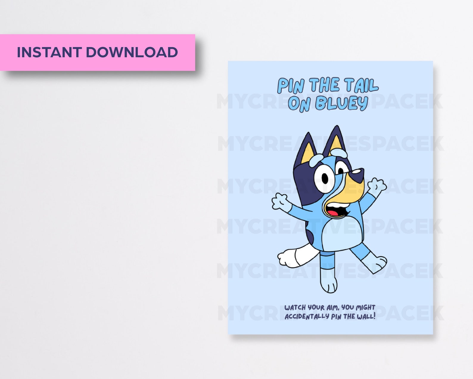 Bluey Party Favors Printable Bluey Favors Bluey Pin the - Etsy