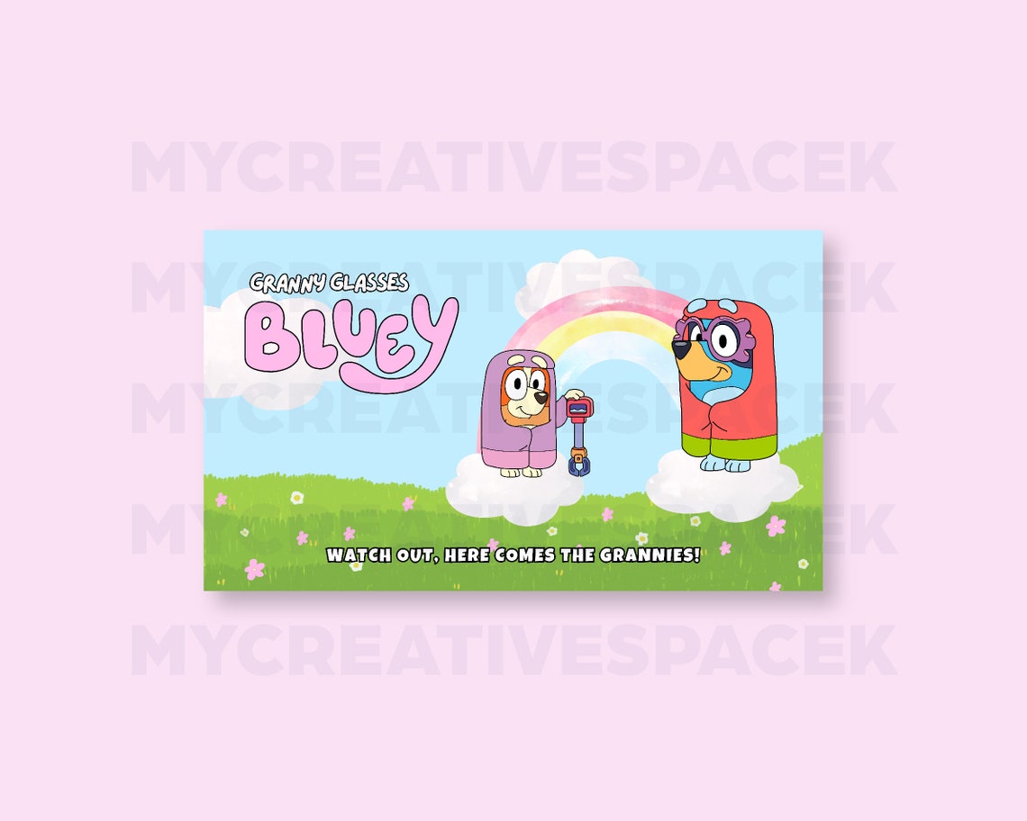 Bluey Party Favors Bluey Granny Glasses Printable Granny - Etsy Finland