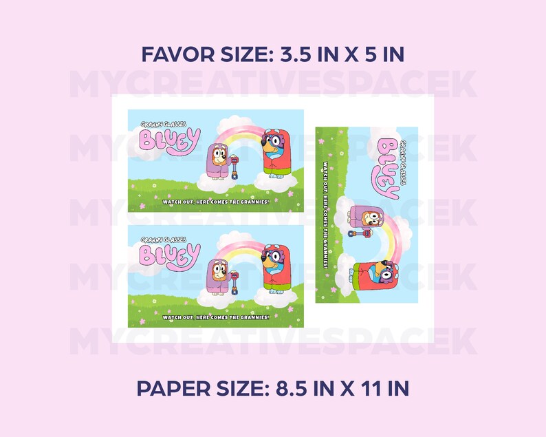 Bluey Party Favors Bluey Granny Glasses Printable Granny - Etsy Canada