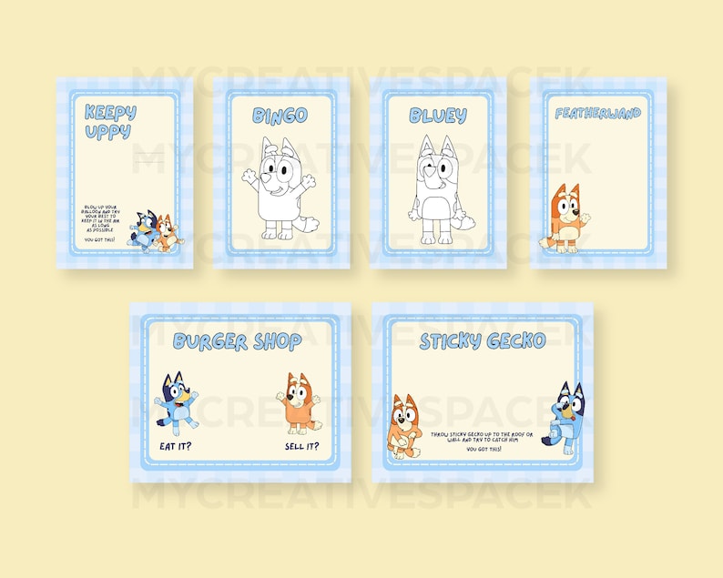 Bluey Party Favors Printable Bluey Favors Bluey Keepy Uppy Etsy