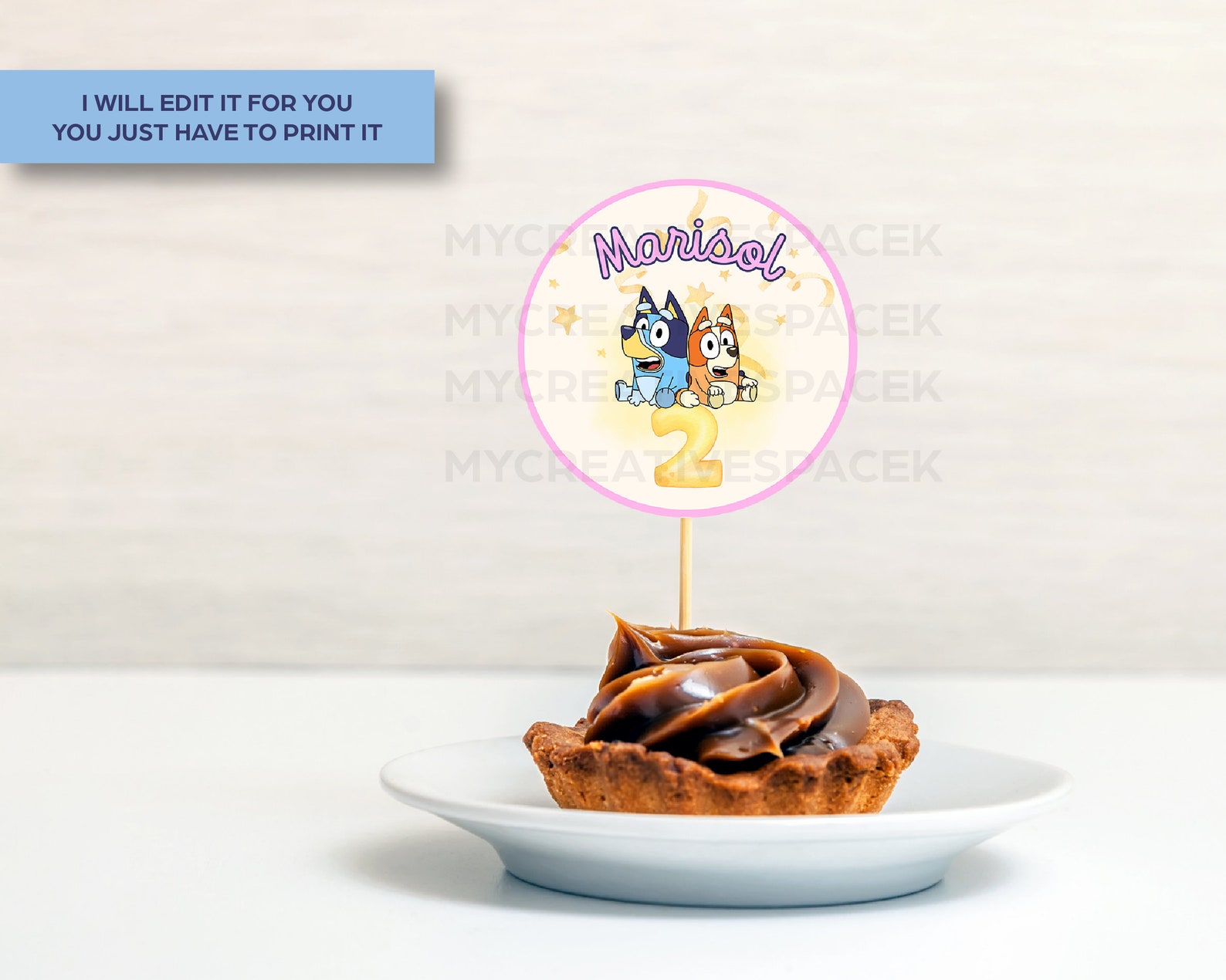 Bluey Cupcake Toppers Printable Bluey Cupcake Toppers Etsy