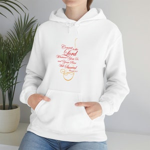 Commit To The Lord Unisex Hoodie, Heavy Blend Pullover Printed Hooded Sweatshirt, Women Hoodie, Men Hoodie, Sweatshirts Hoodies