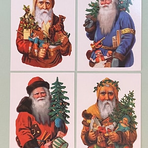 Vintage Unused Old World Santa Postcards - Add More Postage to Mail - Blank for Your Message - Collectible - Arts & Crafts