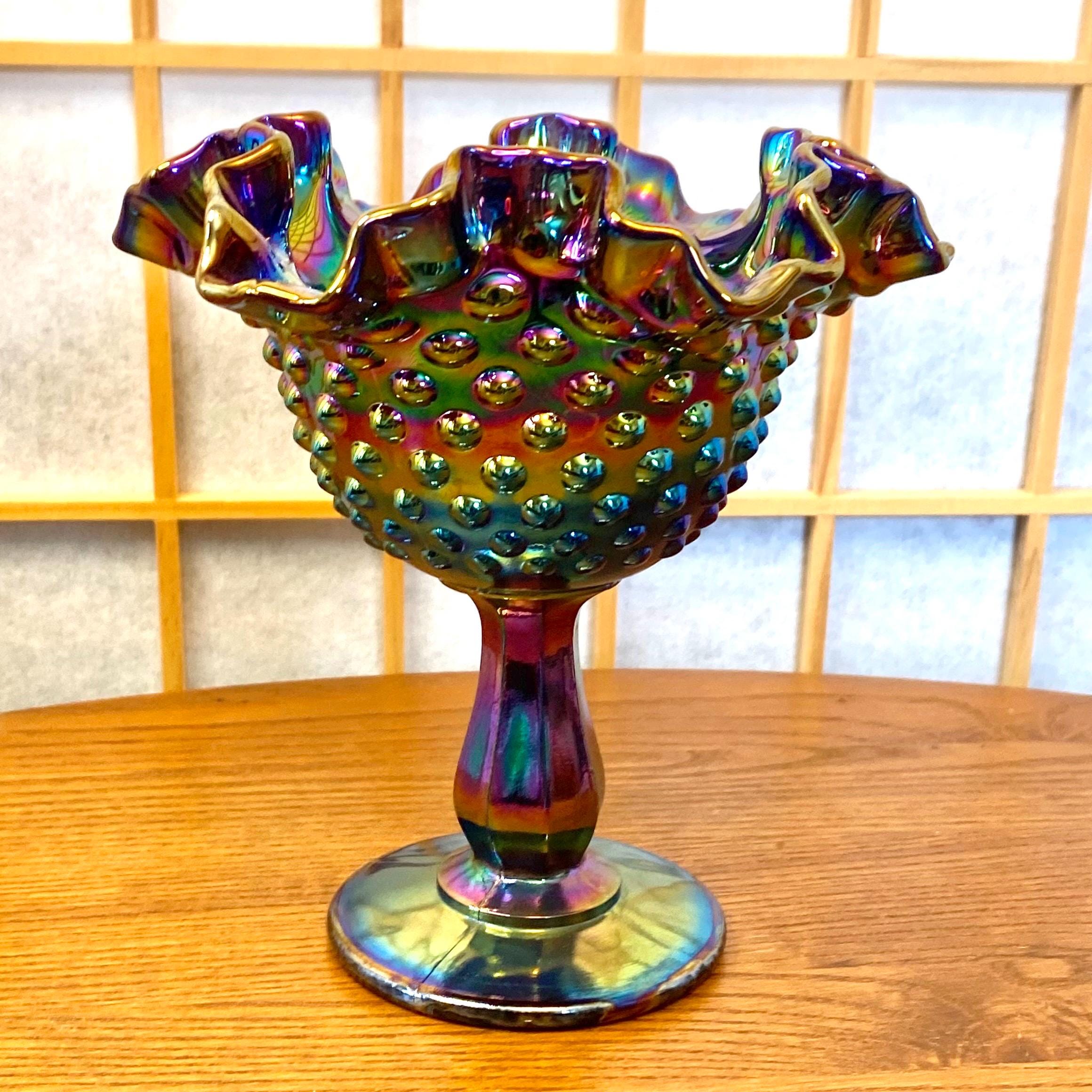 Carnival Glass Bowl Purple Iridescent - Etsy