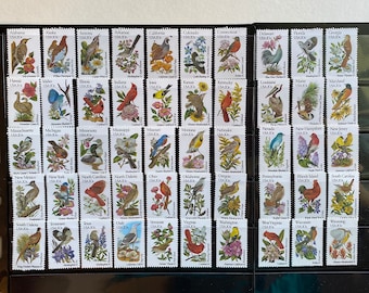 1982 20c State Birds and Flowers, Set of 5 Single State Stamps, Choose From 50 States - for mail art, junk journals, scrapbooks, craft