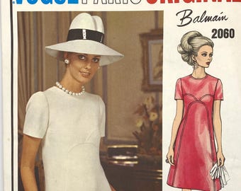 Robe & Veste Deux Pièces Vintage Vogue Balmain 1960s - Motif B34 - Non Découpé