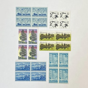 Vtg Michigan Themed Unused Stamps - Choose from 6 Different Blocks or Set of all 6 - use for mail art, junk journals, scrapbooks, crafts