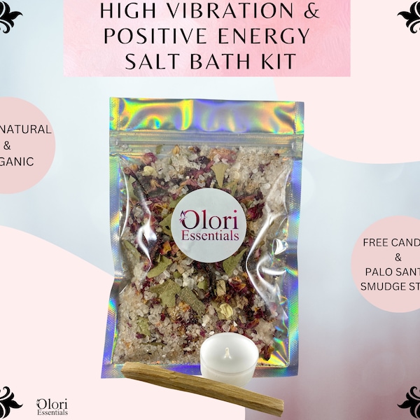 High Vibration & Positive Energy Salt Bath Kit | Manifest Destiny | Raise Vibrations | Spiritual Cleansing Bath | Gift For Her