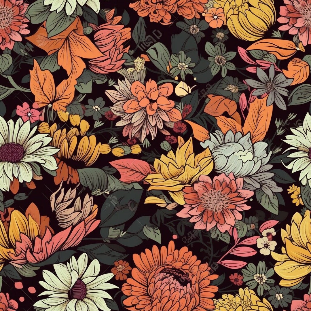 Floral Spring Digital Paper, Floral Scrapbook Paper Pack, Flower