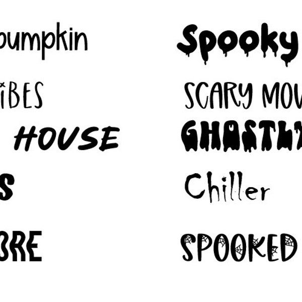 Halloween spooky custom vinyl decals